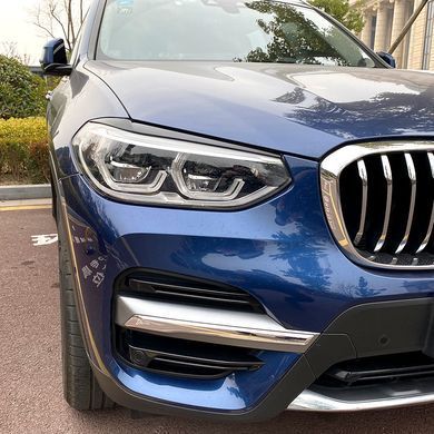 Накладки на фары, реснички BMW X3 G01 X4 G02 черный глянец АБС