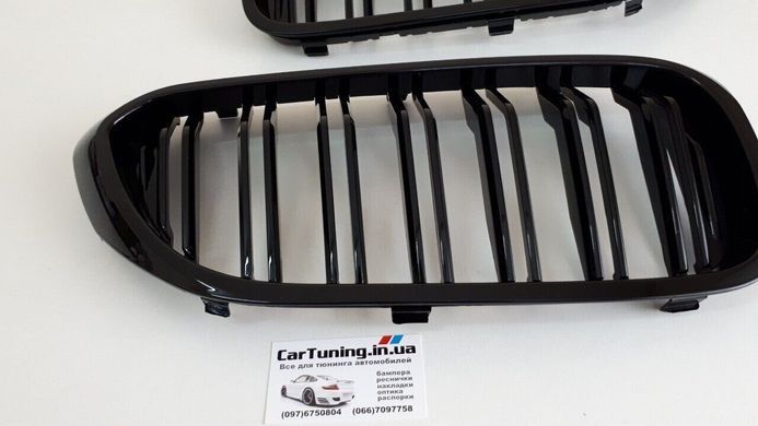 Решетка радиатора (ноздри) BMW G30 / G31 стиль M черная глянцевая (17-20 г.в.)