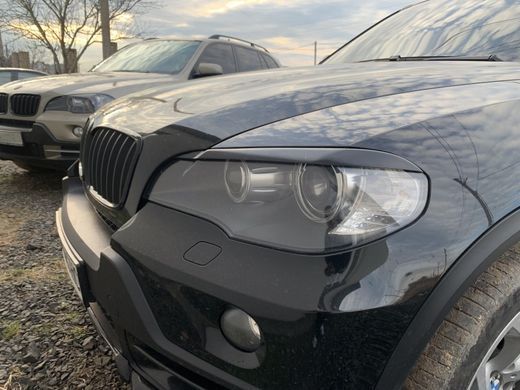 Накладки на фари, вії BMW X5 E70 чорний глянець ABS-пластик