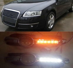 Рамки туманок AUDI A6 C6 c DRL та покажчиком поворот (04-08 р.в.)