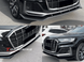 Накладка переднего бампера Audi Q7 S-line( 20-23 г.в.) черный глянец