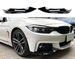 Накладки переднього бампера BMW 4 F32/F33/F36 ABS-пластик чорний глянець