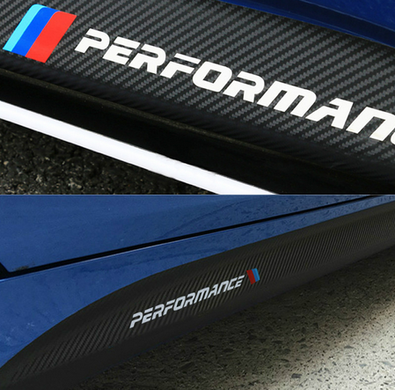 Наклейки на пороги BMW F10 F11 F01 F02 G30 Performance під карбон