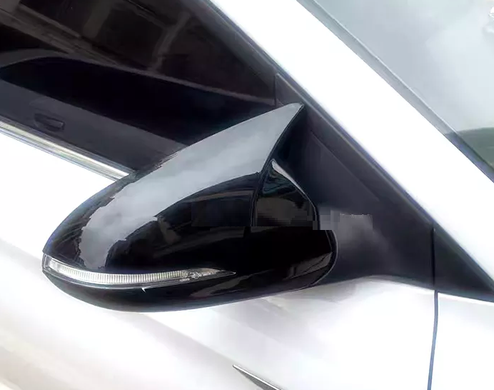 Накладки на зеркала Hyundai Elantra AD черный глянец (16-19 г.в.)