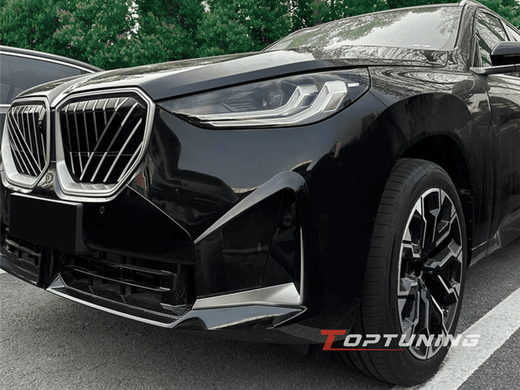 Накладки переднього бампера BMW X3 G45 M Sport 2025+ чорний глянець