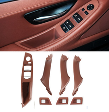 Внутринние ручки дверей + панель стеклоподъмника BMW F10 / F11 красно-коричневые