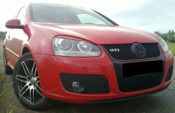 Накладки на фары, реснички Volkswagen Golf 5 черный глянец ABS-пластик