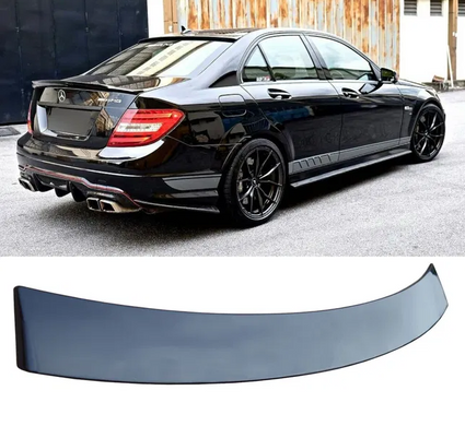 Спойлер козирок на Mercedes-Benz C-class W204 чорний глянсовий ABS-пластик