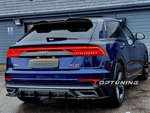 Накладки (диффузоры) заднего бампера Audi Q8 S-line (18-23)
